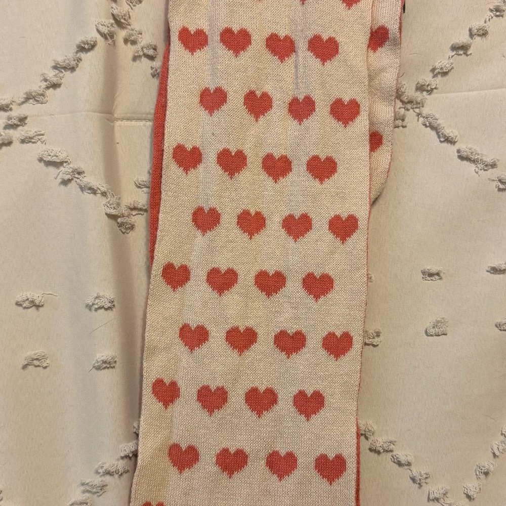Heart Patterned Scarf - Double sided